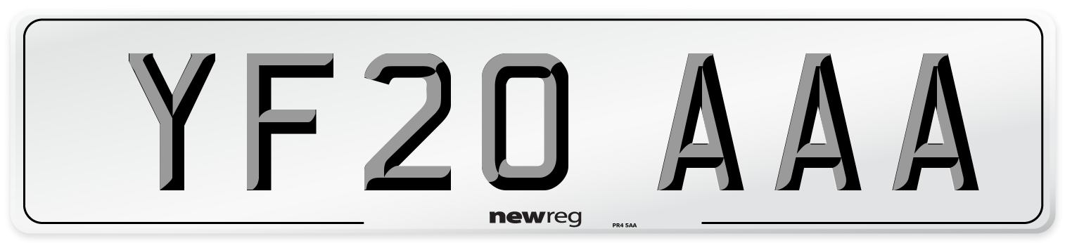 YF20 AAA Number Plate from New Reg